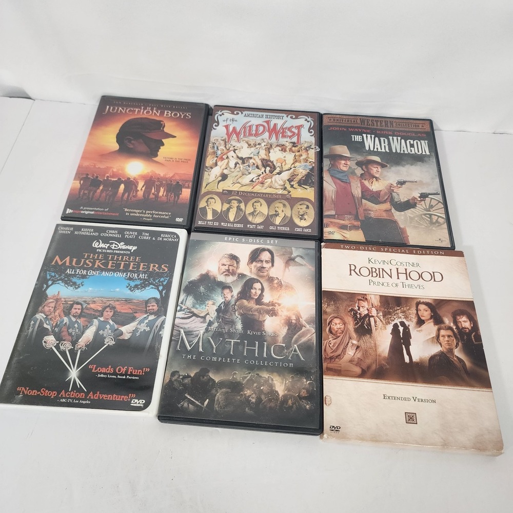 Western Adventure DVD Lot John Wayne Robin Hood Mythica 6 Movies